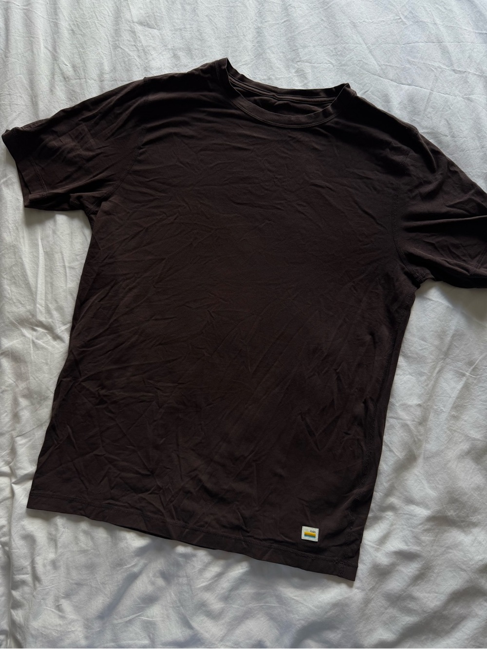 Vuori Men's Brown Crew Neck Short Sleeve T Shirt Basic Workout S / M